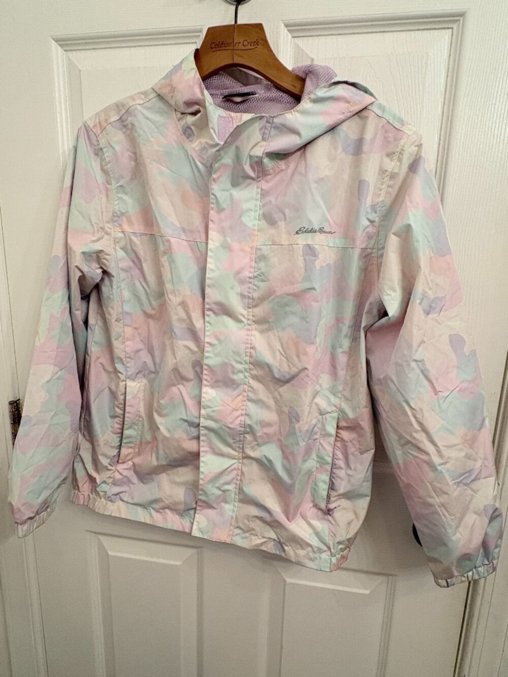 Eddie Bauer Girls Rainfoil Jacket Pastel Multicolored Camouflage size L (14)